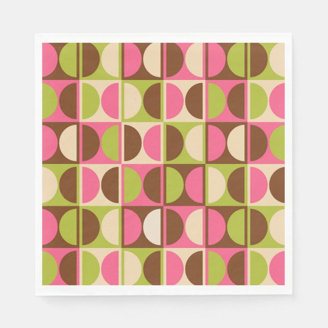 Mid Century Modern Geometric Abstract Pattern Napkin (Front)
