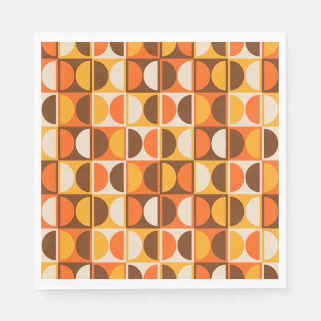 Mid Century Modern Geometric Abstract Pattern Napkin (Front)