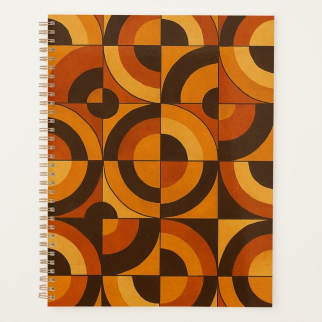 Mid Century Modern Geometric Abstract Pattern Planner (Front)