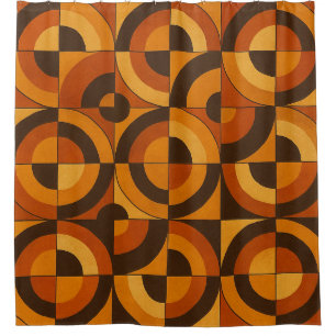 Mid Century Modern Geometric Abstract Pattern Shower Curtain