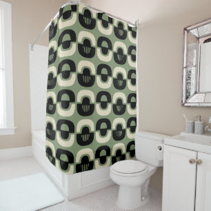 Mid Century Modern Geometric Abstract Pattern Shower Curtain