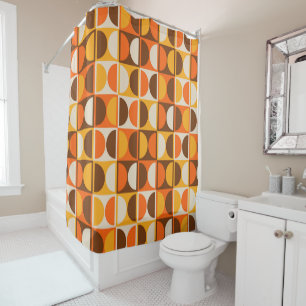 Mid Century Modern Geometric Abstract Pattern Shower Curtain