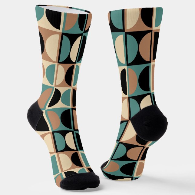 Mid Century Modern Geometric Abstract Pattern Socks (Angled)