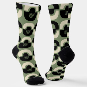 Mid Century Modern Geometric Abstract Pattern Socks