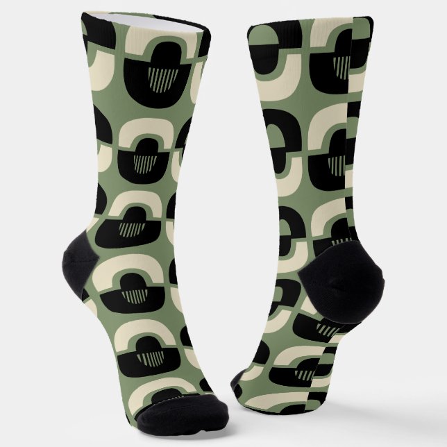 Mid Century Modern Geometric Abstract Pattern Socks (Angled)