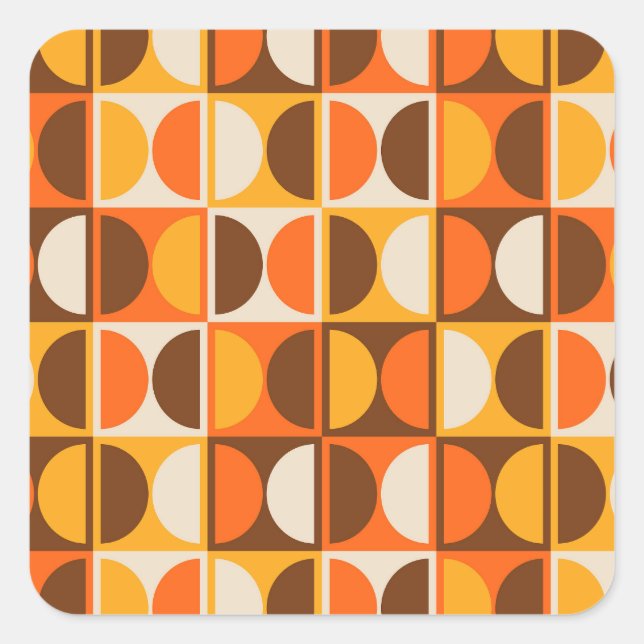 Mid Century Modern Geometric Abstract Pattern Square Sticker (Front)