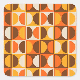 Mid Century Modern Geometric Abstract Pattern Square Sticker