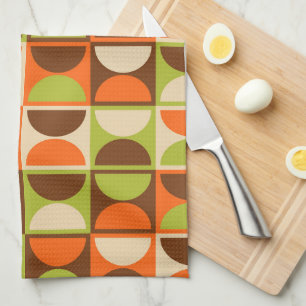 Mid Century Modern Geometric Abstract Pattern Tea Towel