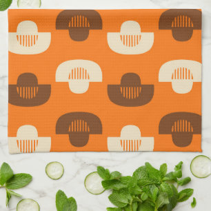 Mid Century Modern Geometric Abstract Pattern Tea Towel