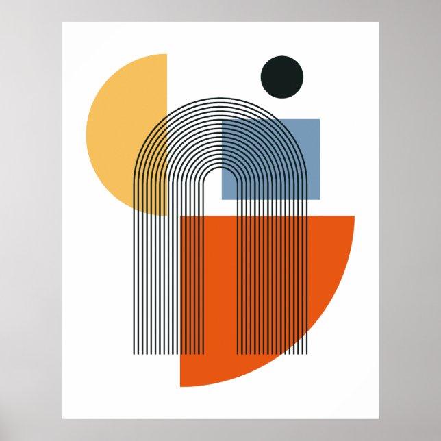 Mid Century Modern Geometric Abstract Wall Art  (Front)