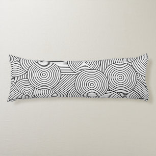 Mid Century Modern Geometric Arch Black White Body Cushion