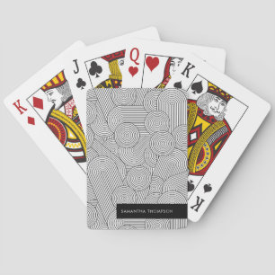 Mid Century Modern Geometric Arch Black White Playing Cards
