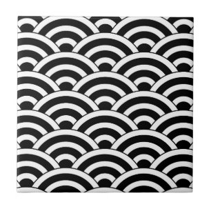 Mid Century Modern Geometric Arch Pattern Ceramic Tile