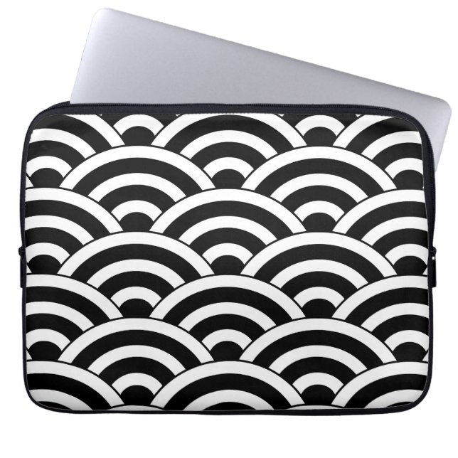 Mid Century Modern Geometric Arch Pattern Laptop Sleeve (Front)