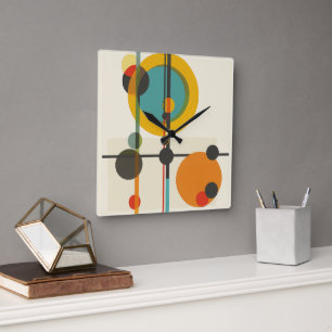 Mid-Century Modern Geometric Art Clock