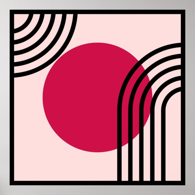 Mid-Century Modern Geometric Art Poster (Front)