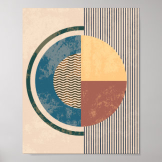 Mid Century Modern Geometric boho art  boho  Poster