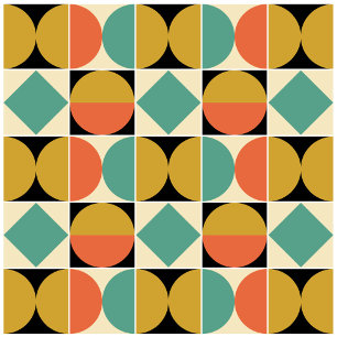 Mid Century Modern Geometric Border 4 Ceramic Tile