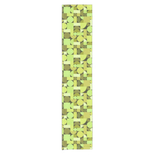 Mid Century Modern Geometric Chartreuse Short Table Runner