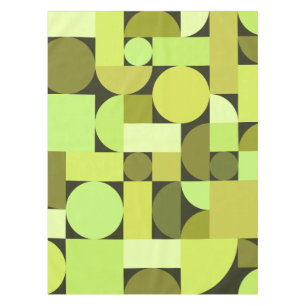 Mid Century Modern Geometric Chartreuse Tablecloth
