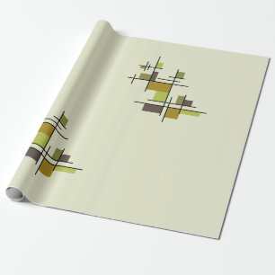 Mid Century Modern Geometric Chartreuse Wrapping Paper