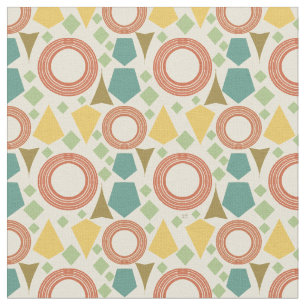 Mid Century Modern Geometric Colorful  Fabric