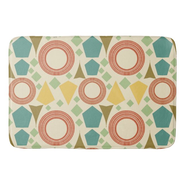 Mid Century Modern Geometric Colourful Bathmat (Front)