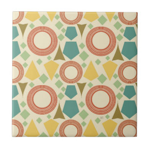 Mid Century Modern Geometric Colourful Ceramic Tile