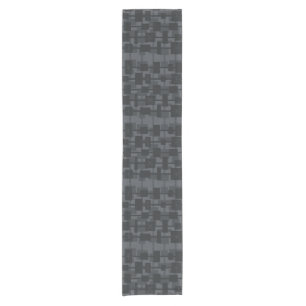 Mid Century Modern Geometric Dark Grey Short Table Runner