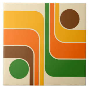 Mid Century Modern Geometric Design Ceramic Tile