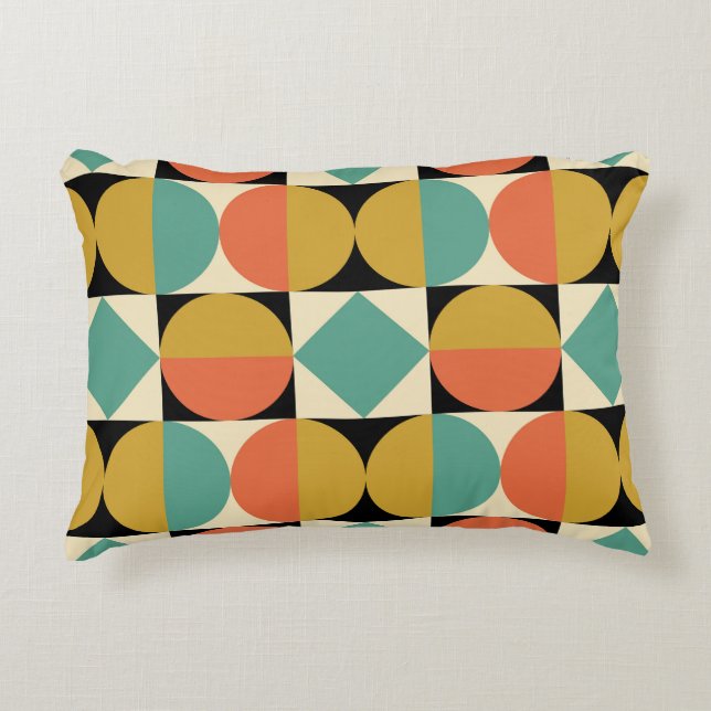Mid Century Modern Geometric Design Decorative Cushion (Front)