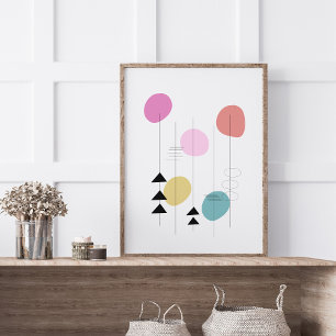Mid Century Modern Geometric Design Poster