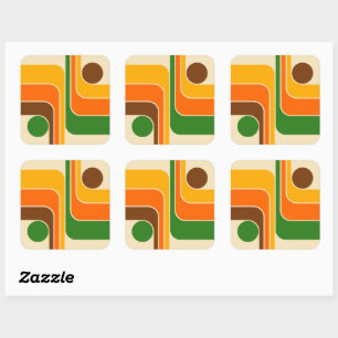 Mid Century Modern Geometric Design Square Sticker