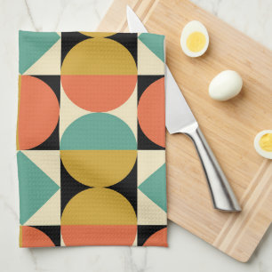 Mid Century Modern Geometric Design Tea Towel