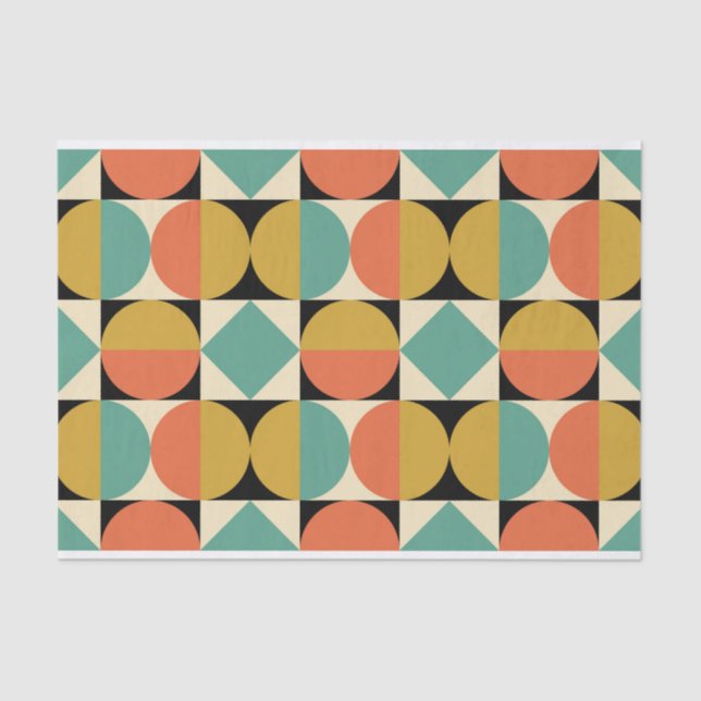 Mid Century Modern Geometric Design Tissue Paper (Front)