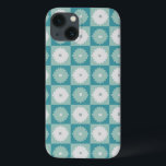 Mid Century Modern Geometric Flower iPad Mini Case<br><div class="desc">This Mid Century Modern Geometric Flowers iPad Mini Case is a mid century modern take on botany! This whimsical aqua and teal chequerboard design has alternating mod flowers of aqua and dove grey on each square. The dove grey flowers have square darker grey centres and the aqua flowers have dove...</div>