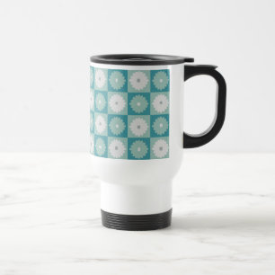 Mid Century Modern Geometric Flower Travel Mug