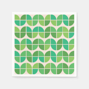 Mid Century Modern Geometric Green Pattern Napkin