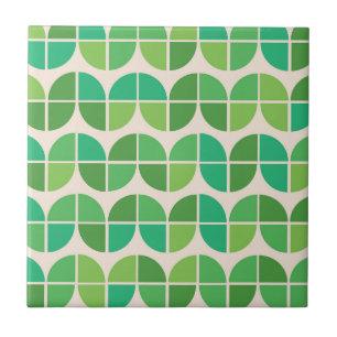  Mid Century Modern geometric green shapes  Ceramic Tile