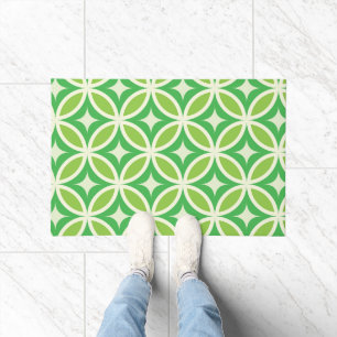 Mid Century Modern Geometric Lime green pattern Doormat