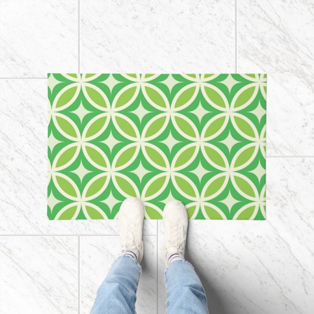 Mid Century Modern Geometric Lime green pattern  Doormat (Indoor)