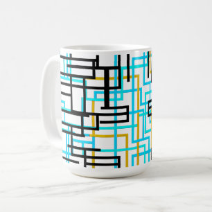 Mid Century Modern Geometric Lines Coffee Mug
