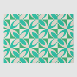 Mid Century Modern Geometric Mint Green Pattern  Tissue Paper