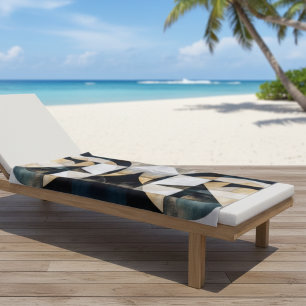 Mid-century Modern Geometric Name Beach Towel