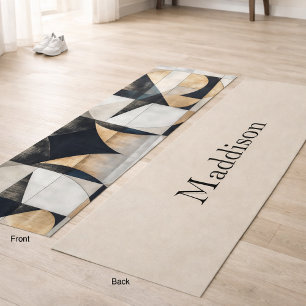 Mid-century Modern Geometric Name Yoga Mat