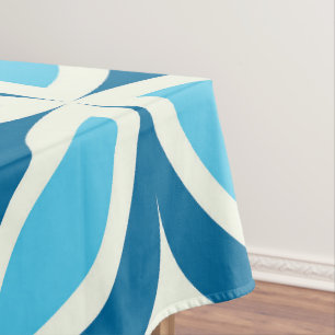 Mid century modern geometric Navy Blue Tablecloth