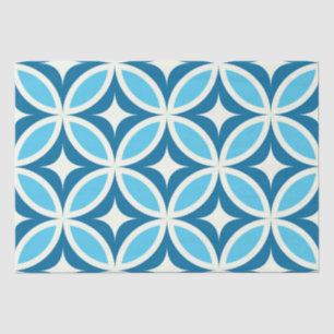 Mid century modern geometric Navy Blue  Tissue Paper