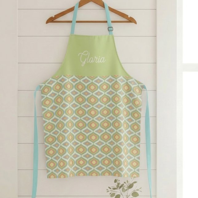 Mid Century Modern Geometric Ogee Name Apron (Creator Uploaded)