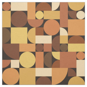 Mid Century Modern Geometric Orange Fabric