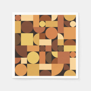 Mid Century Modern Geometric Orange Napkin